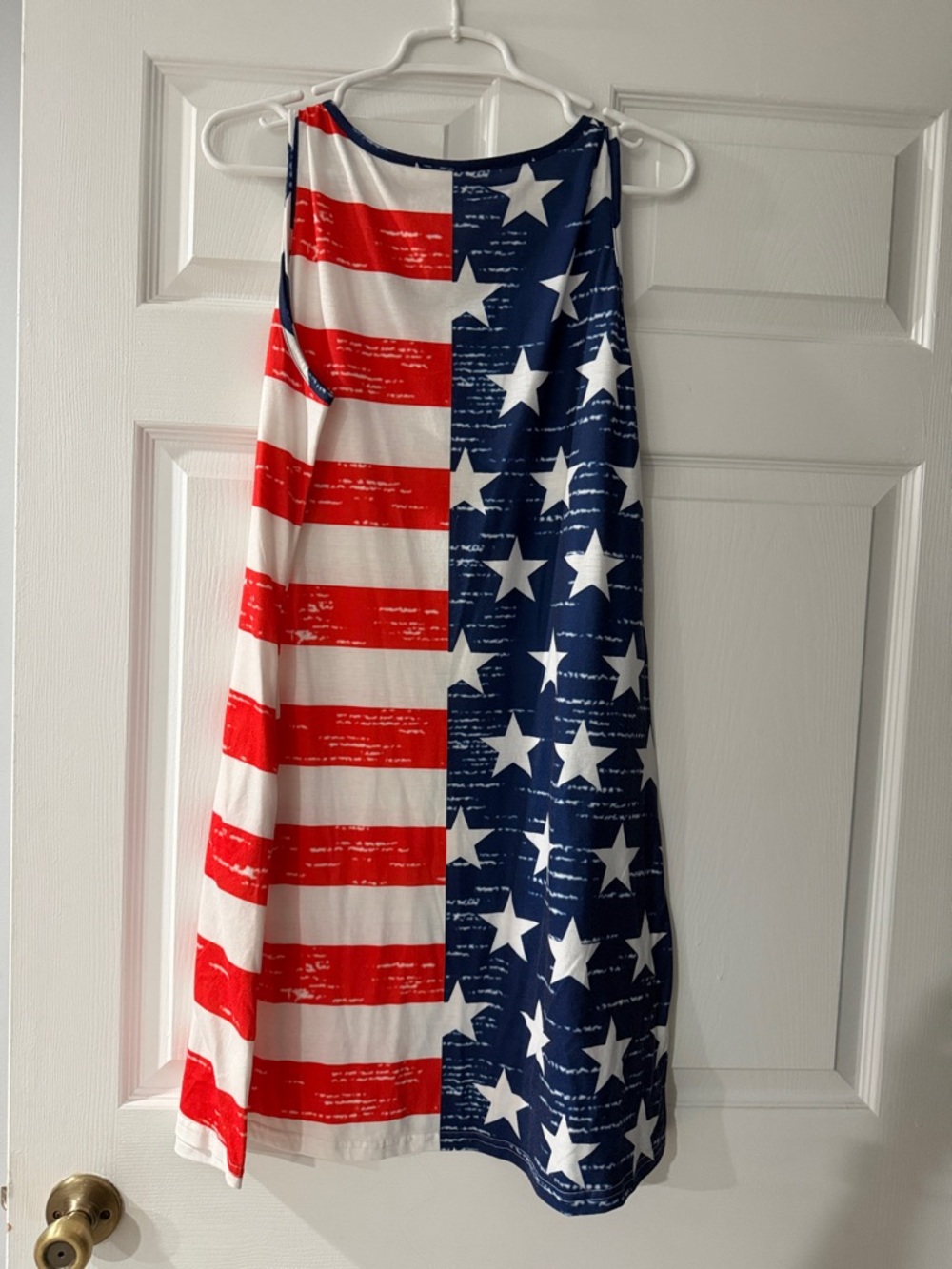 Patriotic Stars & Stripes Tank Top Dress - Red, White & Blue - Picture 2 of 2